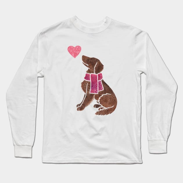 Flat-coated Retriever Long Sleeve T-Shirt by animalartbyjess